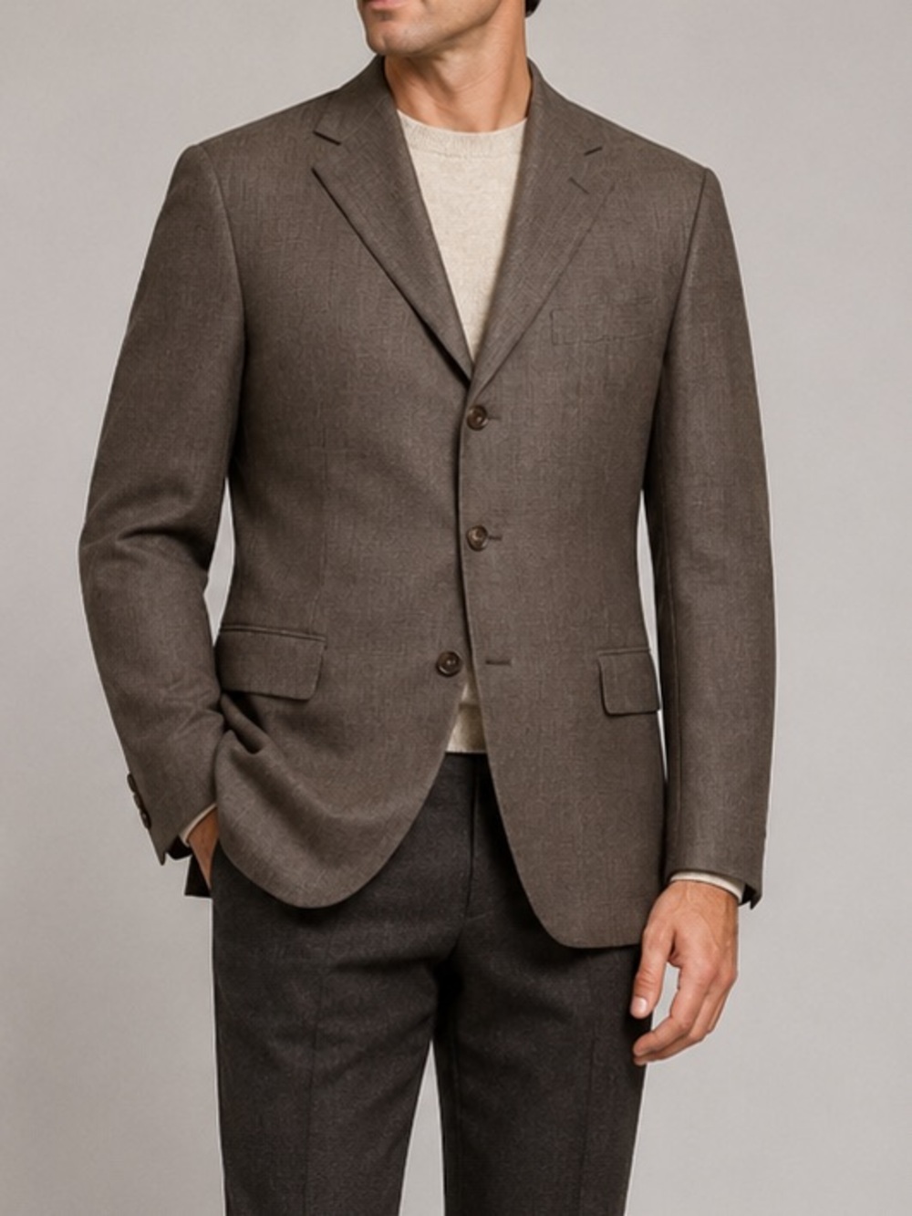 Ermenegildo Zegna Neiman Marcus Sport Coat Men 44R Brown Suit Jacket Wool Blazer